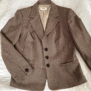 Talbot's Fully-lined brown checked jacket Sz 10